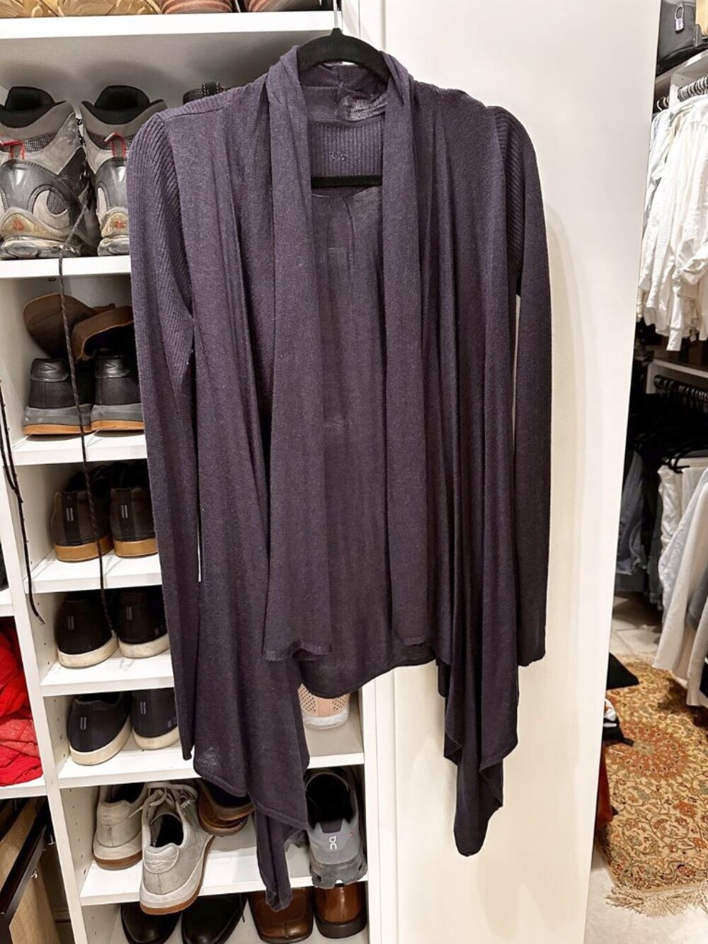 lululemon Open Front Wrap Cardigan Deep Purple Size M (6-8)